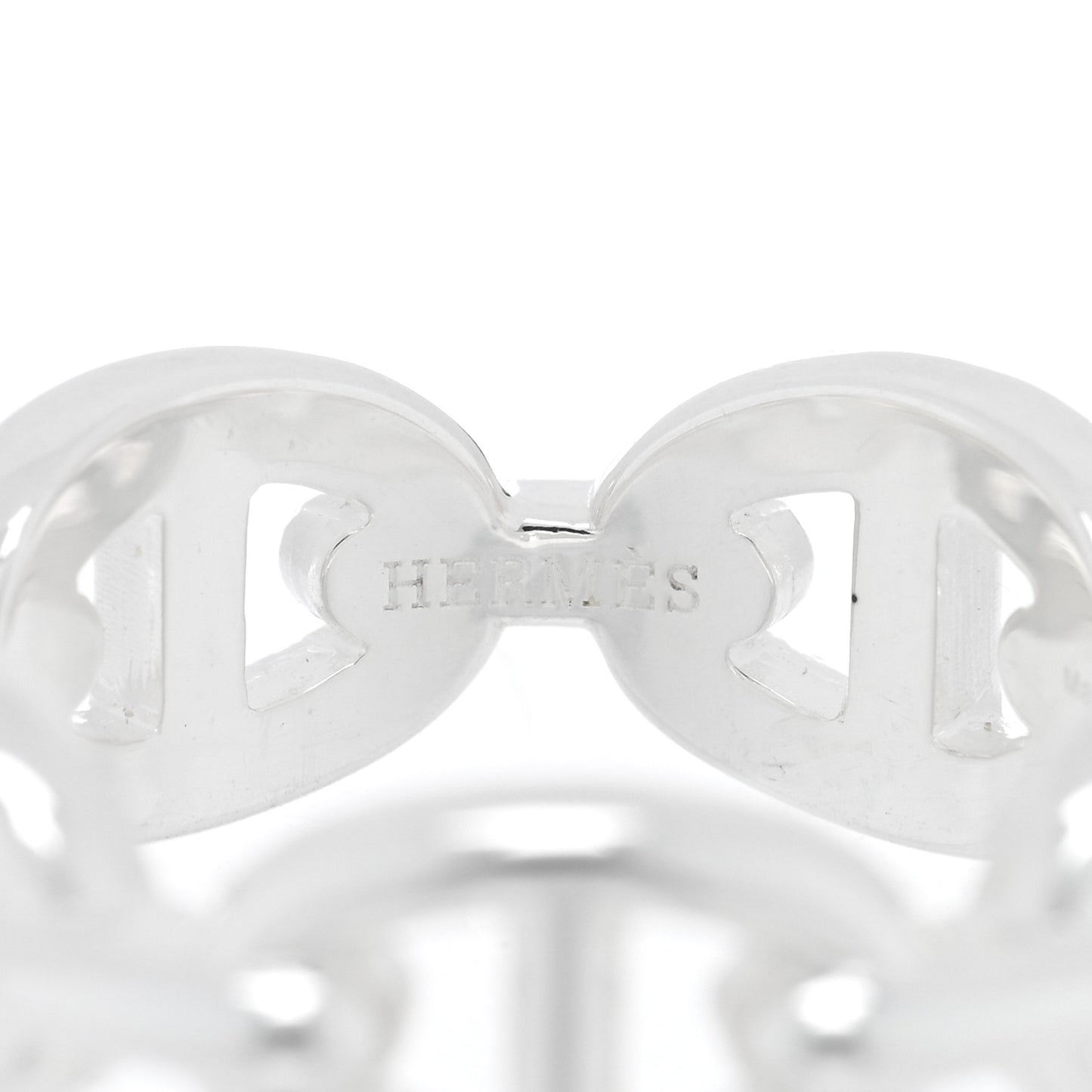 Sterling Silver PM Chaine d'Ancre Enchainee Band Ring 53 6.5