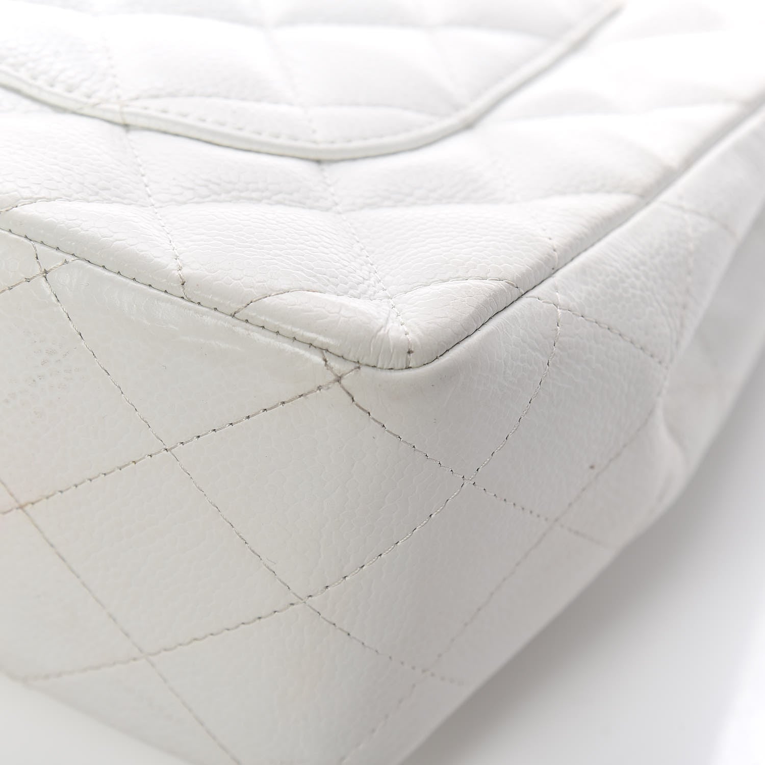 Chanel Caviar Quilted Jumbo Single Flap White 12 of 18