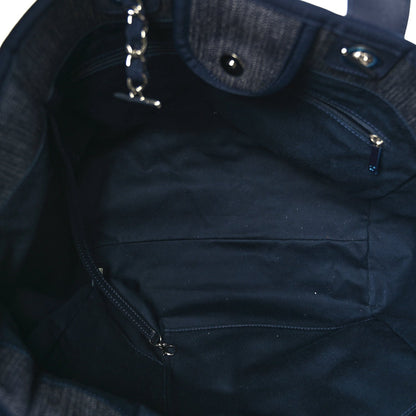 Chanel Denim Large Deauville Tote Dark Blue 4 of 8