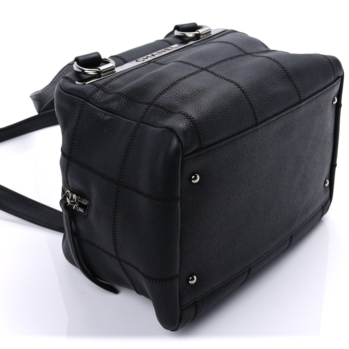 Caviar Square Stitched Bowler Black