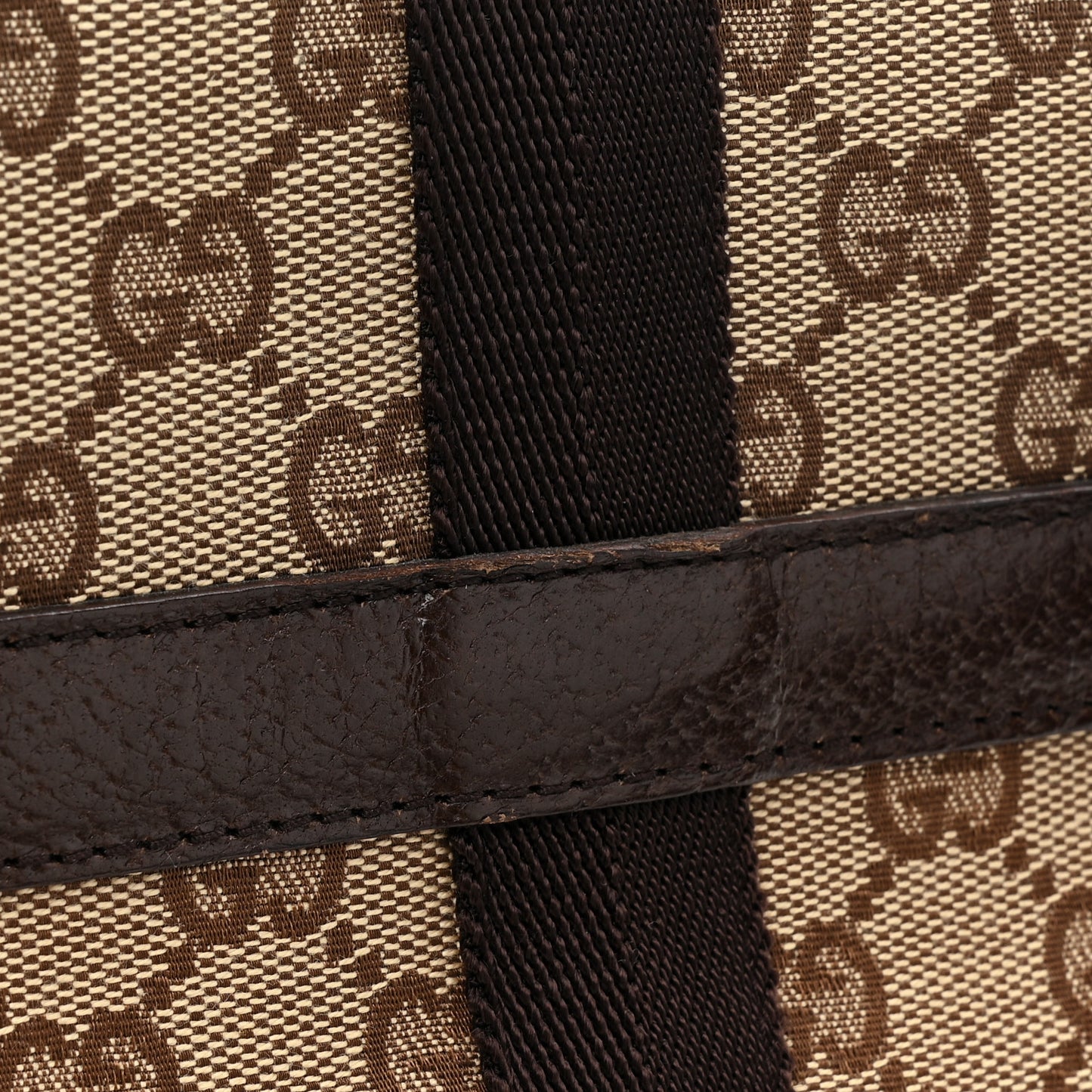 GG Monogram Buckle Belt Bag Dark Brown