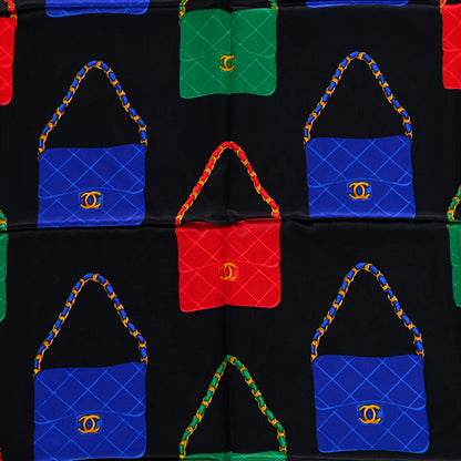 Chanel Silk CC Square Scarf Black Multicolor 3 of 4