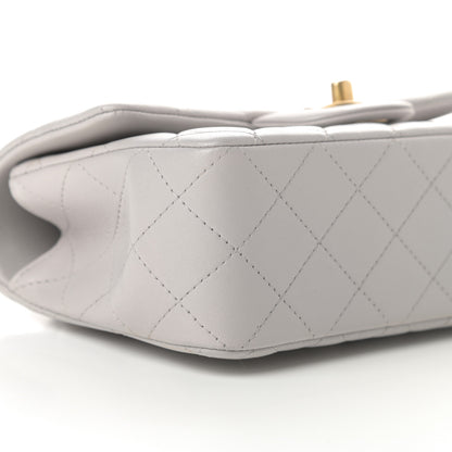 Chanel Lambskin Quilted Mini Top Handle Rectangular Flap Grey 9 of 12