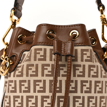 Fendi FENDI Zucchino Mini Mon Tresor Bucket Bag Beige Brown 3 of 8