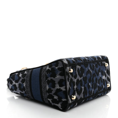 Christian Dior Canvas Mizza Embroidered Medium Lady D-Lite Blue 4 of 10
