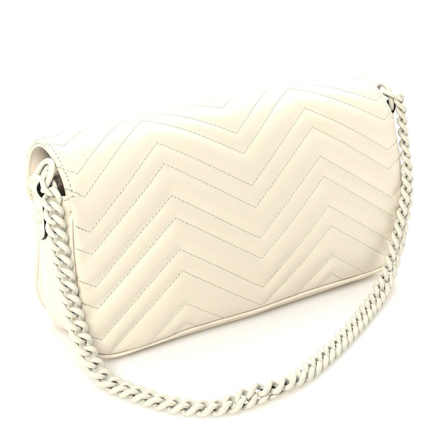 Calfskin Matelasse Monochrome GG Marmont Crossbody Shoulder Bag  White