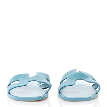 Hermes Epsom Oran Sandals 36.5 Bleu Littoral 2 of 9