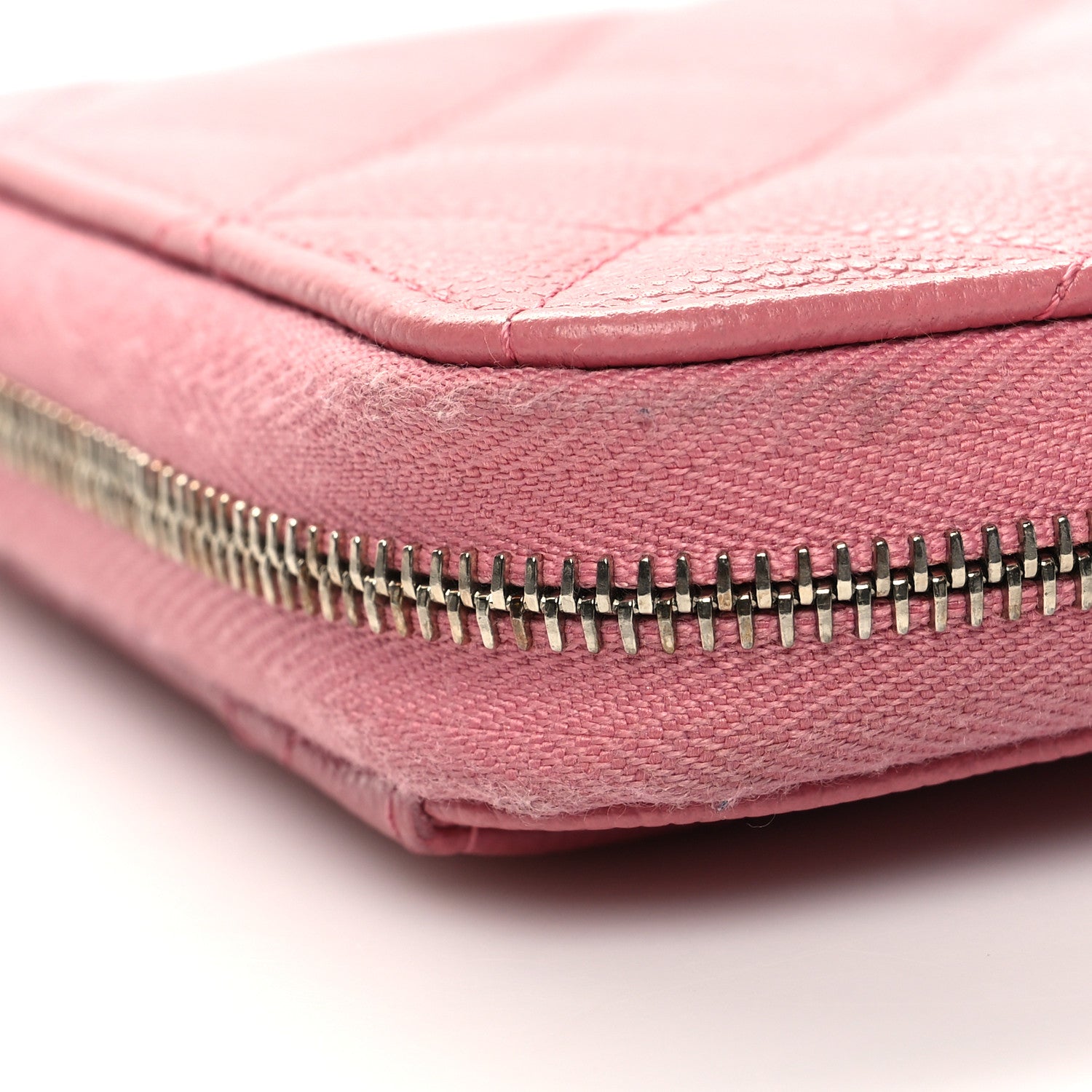 Chanel Caviar Quilted Zip Around Wallet Pink 12 of 13