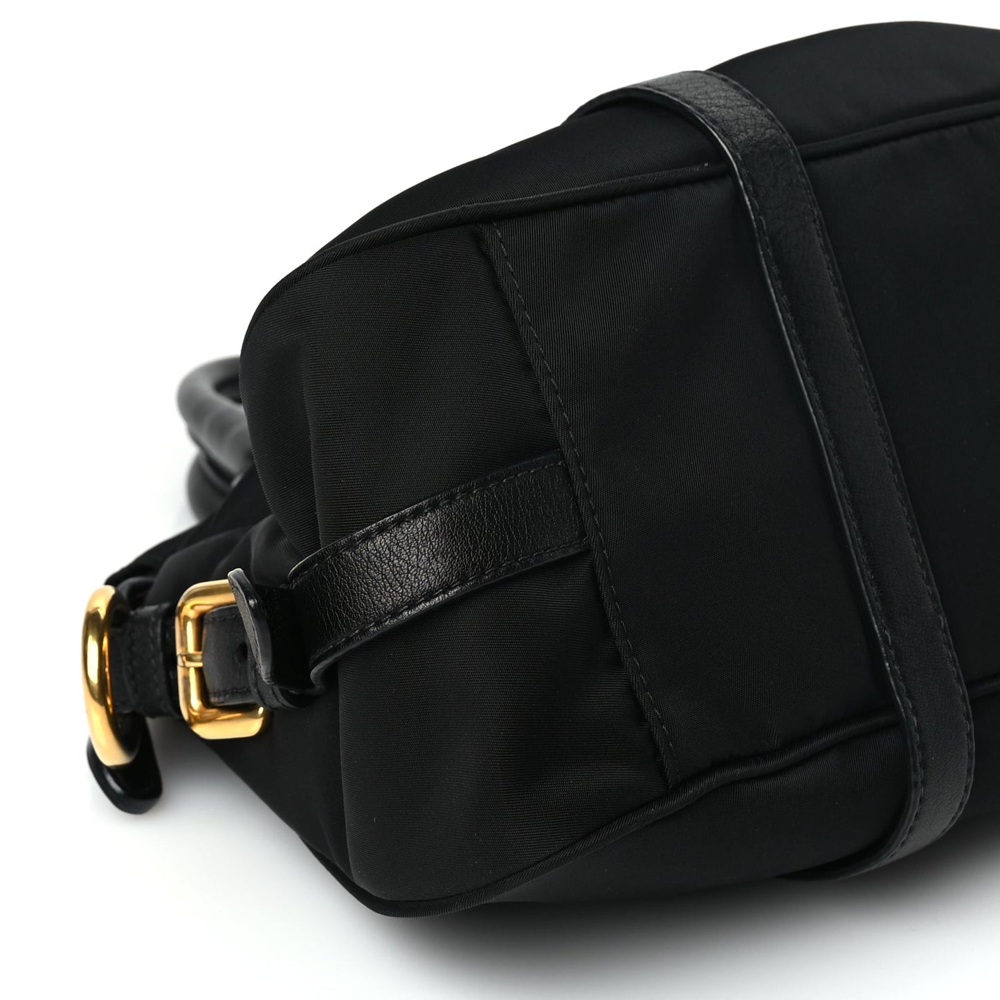 Tessuto Nylon Soft Calfskin Shopping Satchel Black