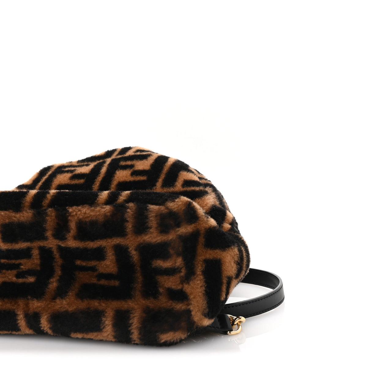 Fendi Shearling Macro FF 1974 Mini Backpack Tobacco Black 8 of 8