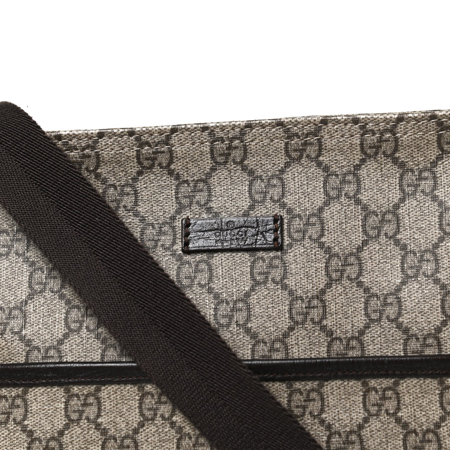 Gucci GG Plus Monogram Medium Flat Messenger Bag Dark Brown 9 of 14