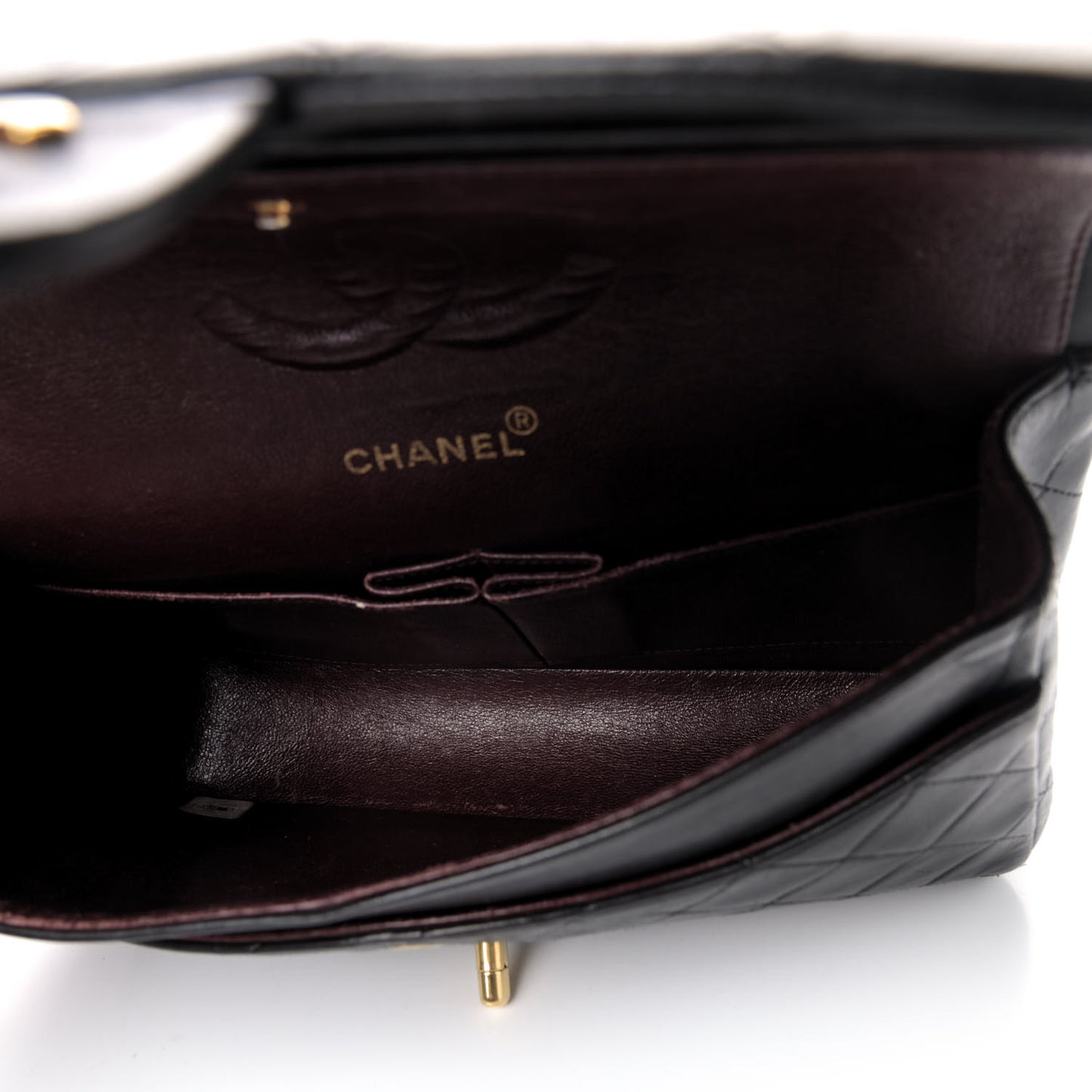 Lambskin Quilted Small Double Flap Black