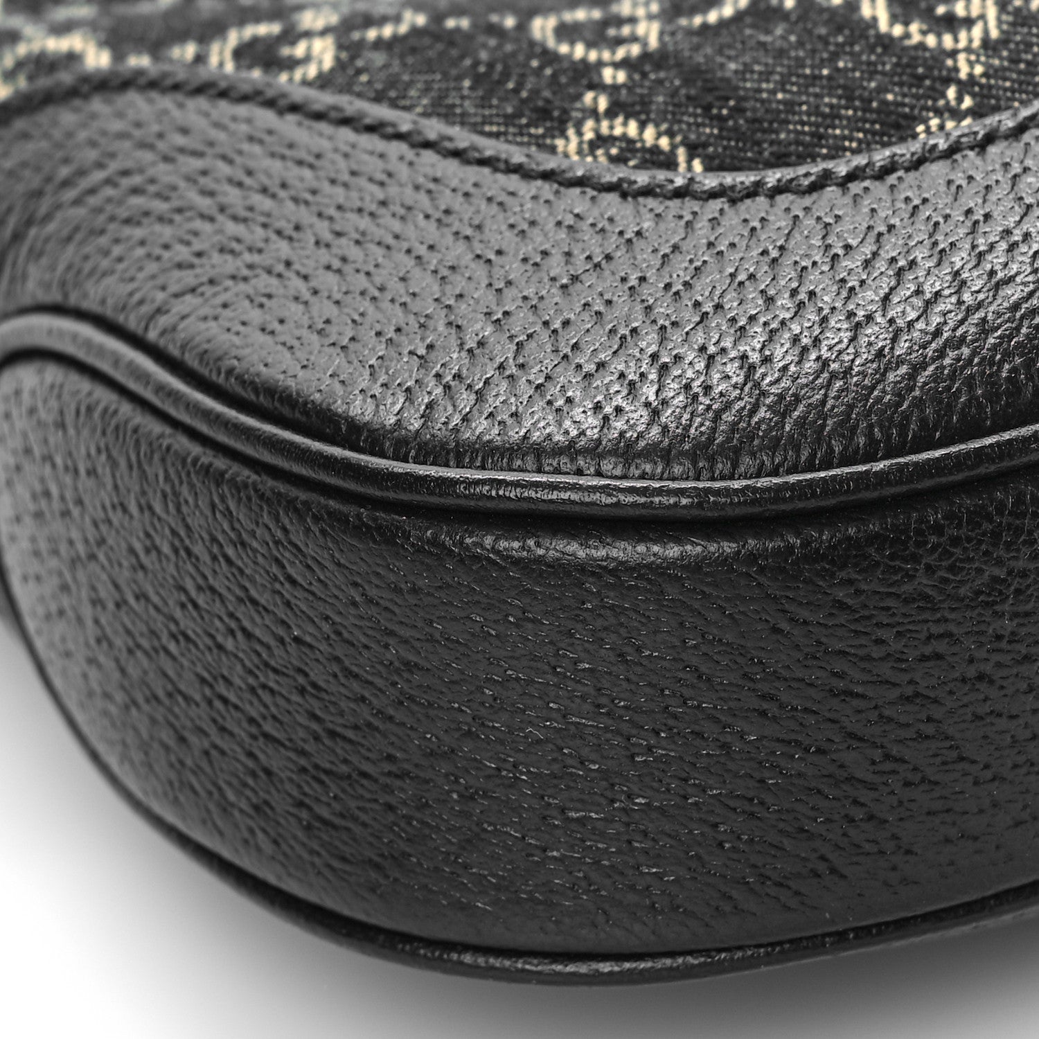 Gucci Jacquard Denim GG Monogram Small Jackie 1961 Hobo Black Ivory 7 of 8