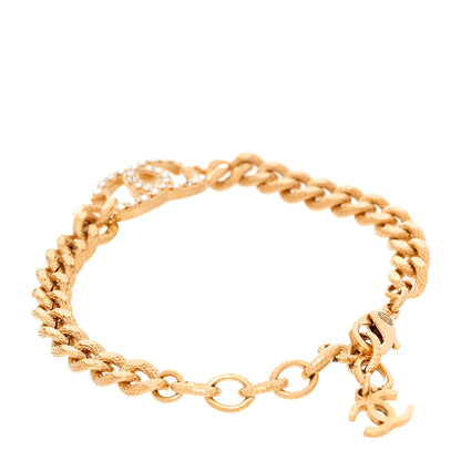 Chanel Crystal CC Chain Link Bracelet Gold 3 of 6