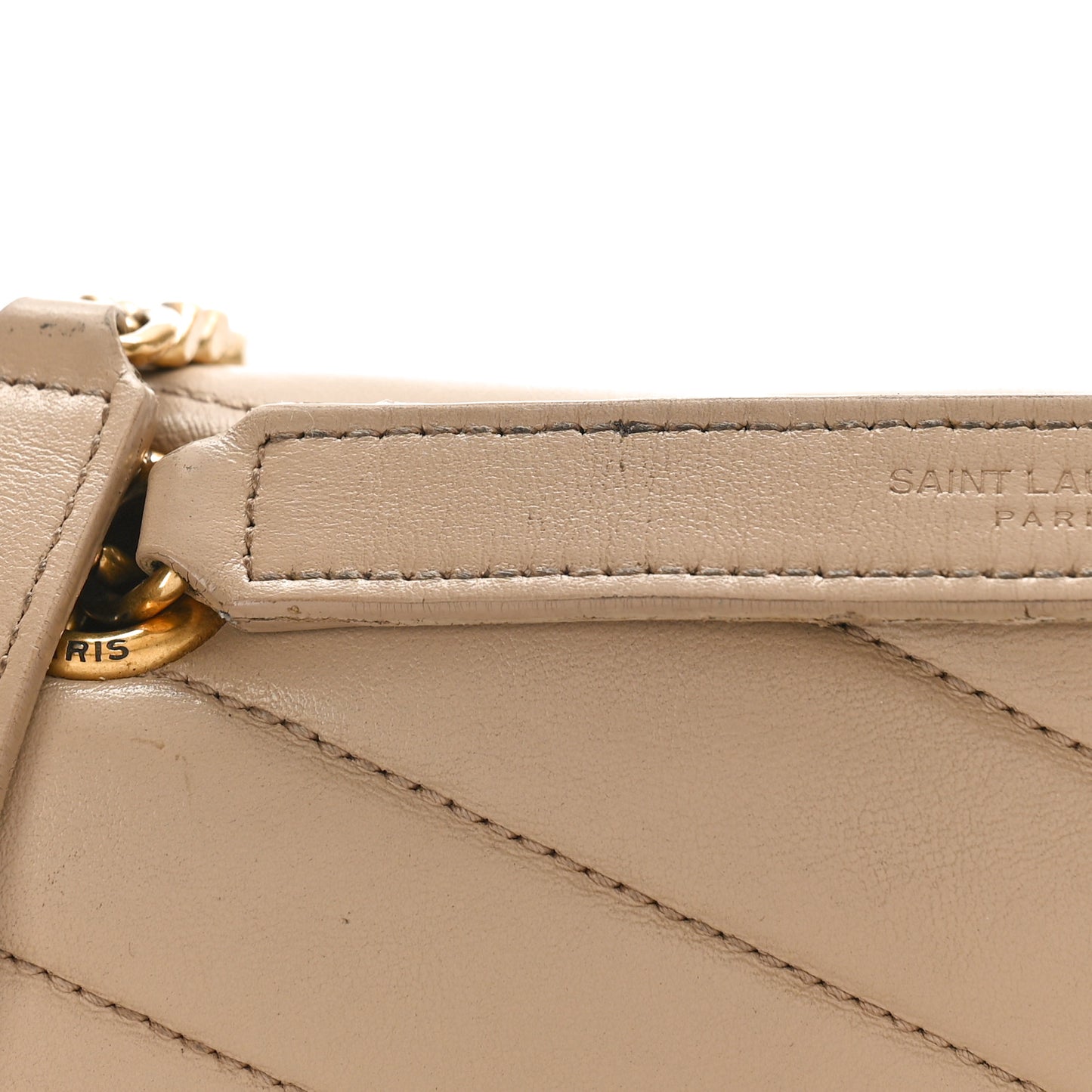 Calfskin Y Quilted Monogram Medium Loulou Chain Satchel Dark Beige