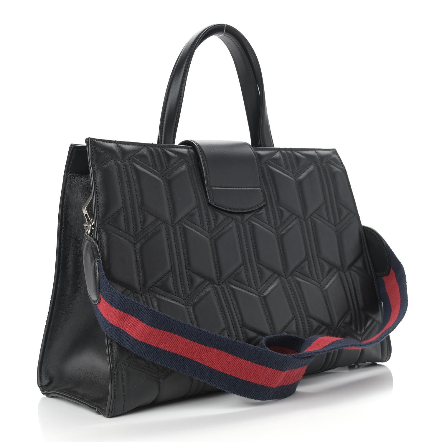 Gucci Calfskin Web Quilted Large Dionysus Tote Bag Black 3 of 13