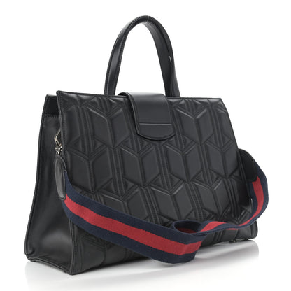 Gucci Calfskin Web Quilted Large Dionysus Tote Bag Black 3 of 13