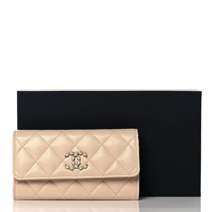 Chanel Caviar Pearl Quilted Coco Candy Wallet Beige 11 of 11