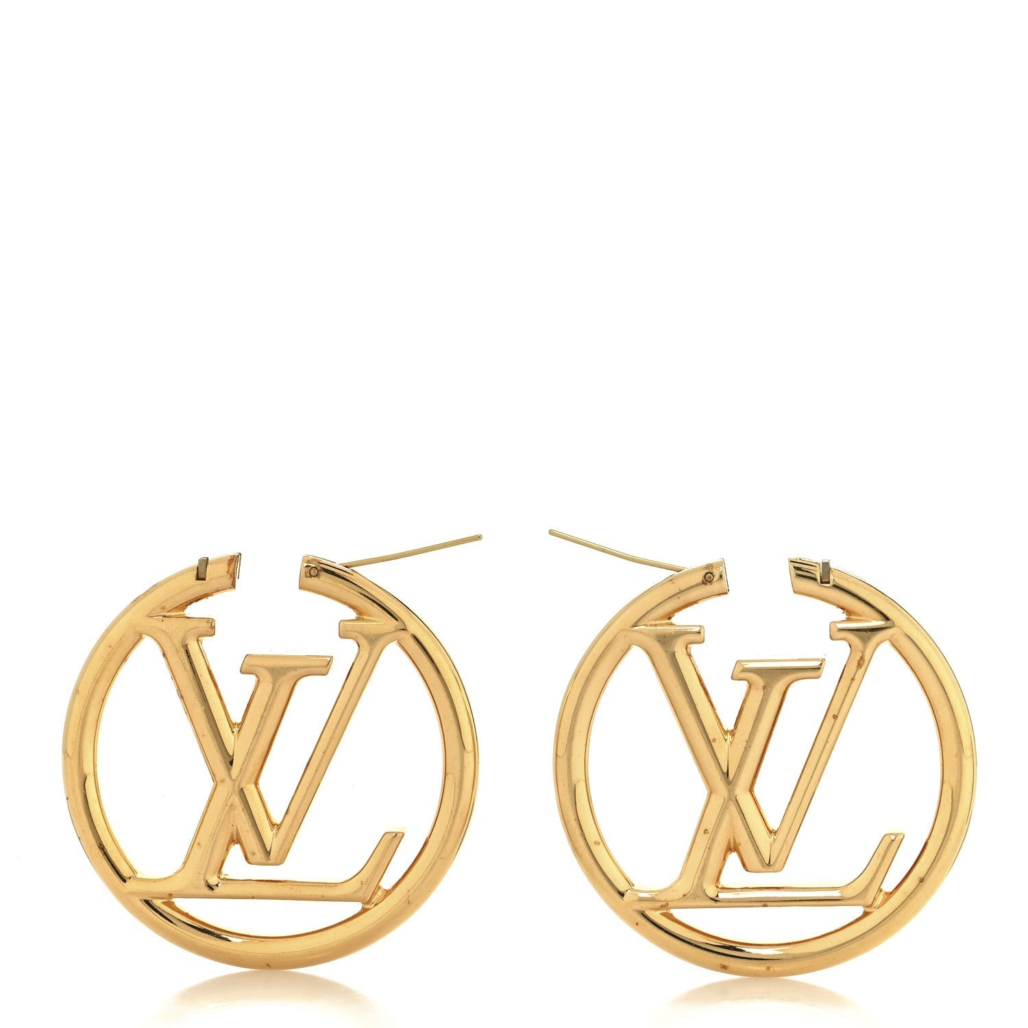 Louis Vuitton Metal Louise Hoop Earrings Gold 3 of 4