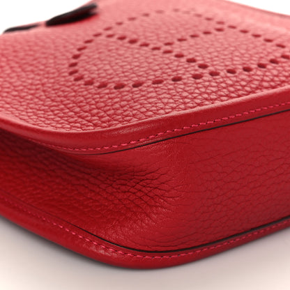 Hermes Taurillon Clemence Amazone Evelyne TPM Rouge Casaque Bleu Saphir 8 of 9