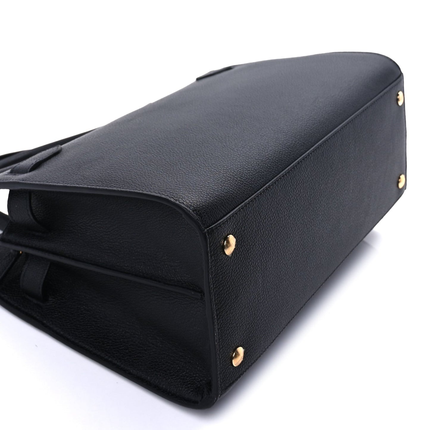Grainy Calfskin Small Title Bag Black