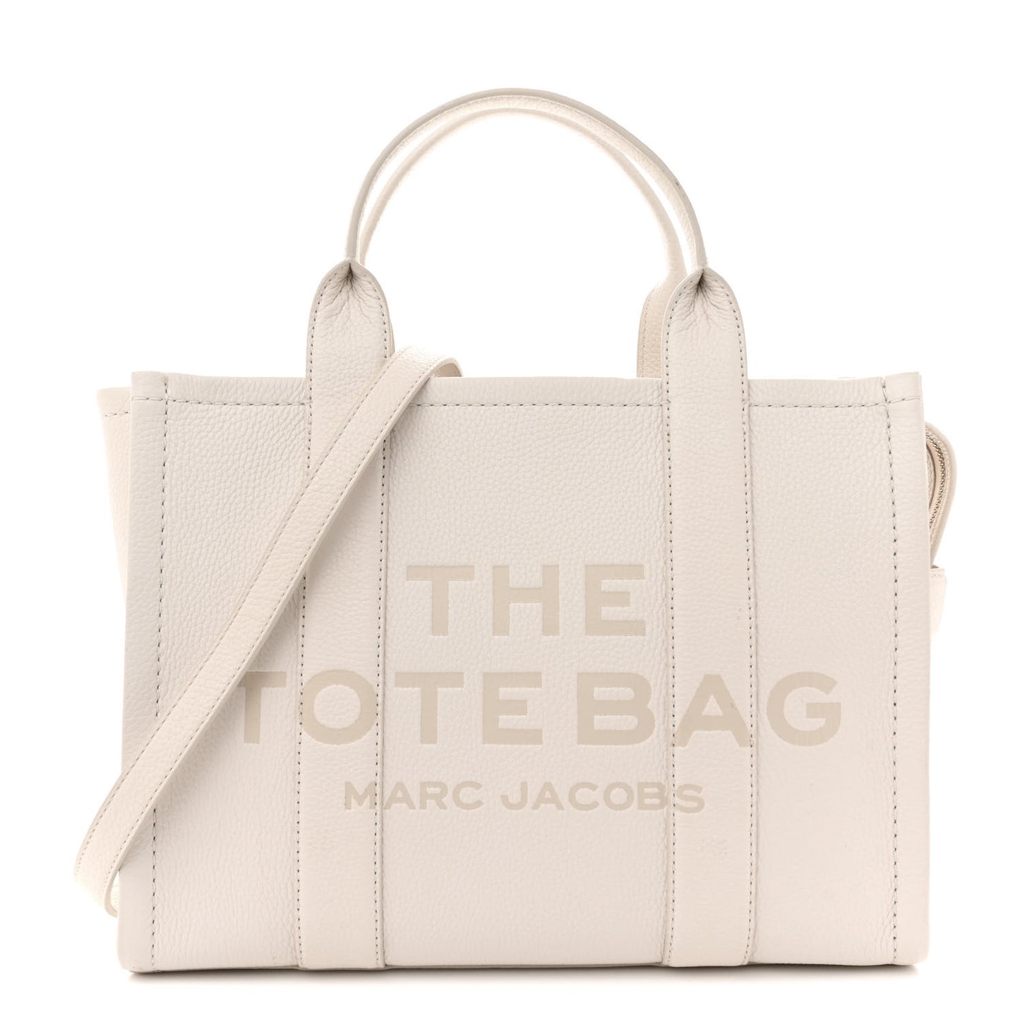 Grained Calfskin Medium The Tote Bag Cotton Silver