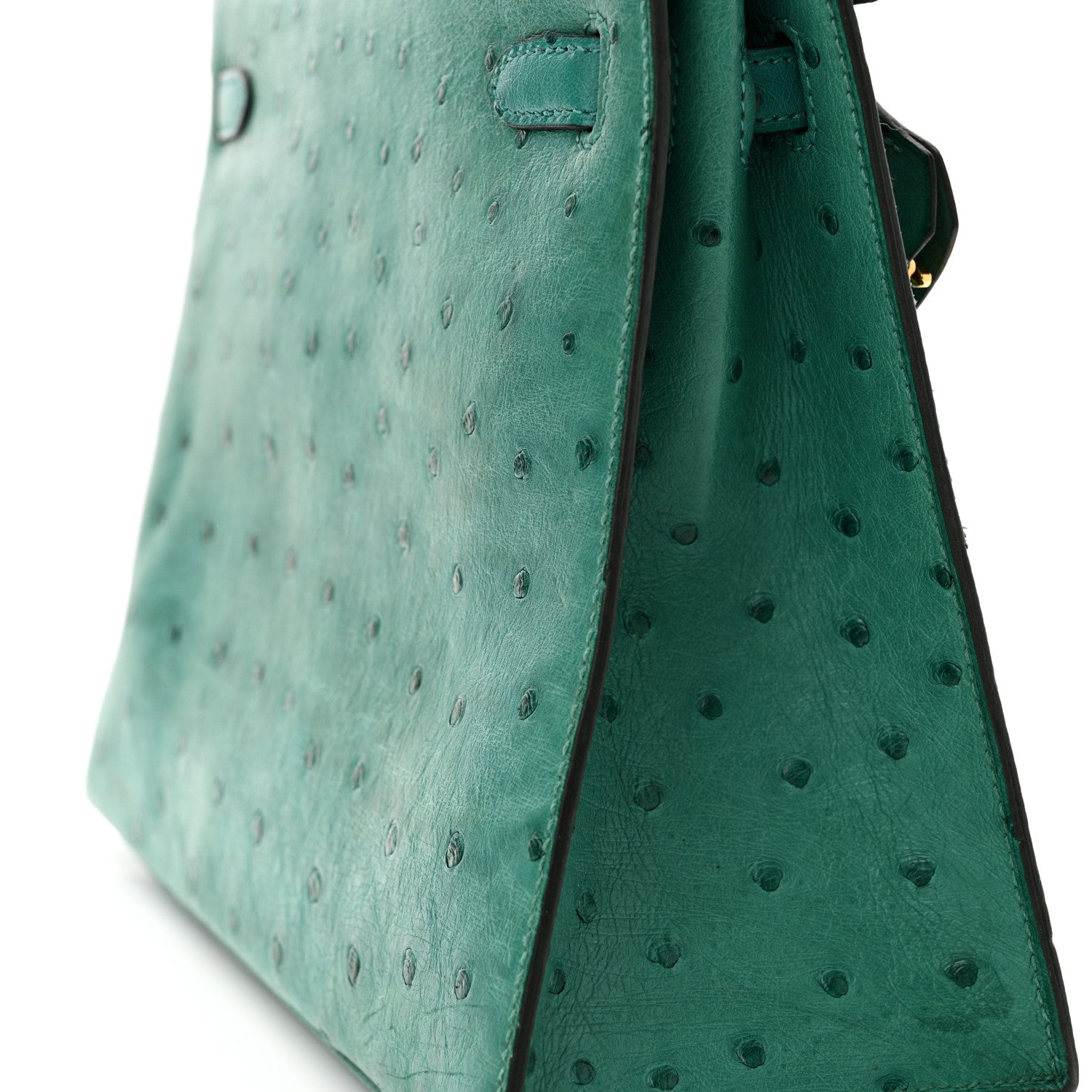 Hermes Ostrich Kelly Sellier 25 Vert Verone 16 of 18