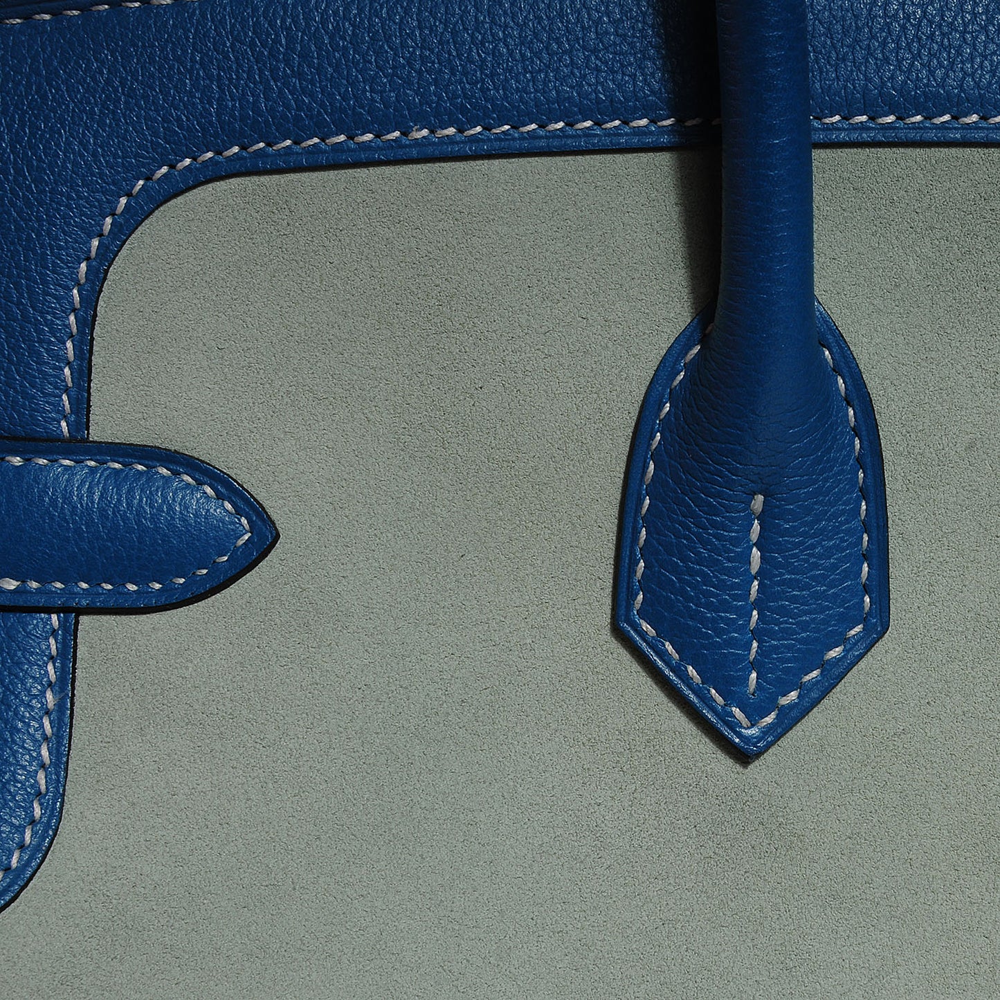 Veau Doblis Evergrain Grizzly Birkin 35 Bleu de Galice Ciel