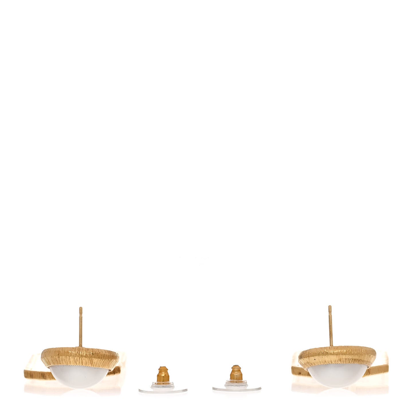 Pearl CC Tags Drop Earrings Gold