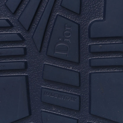Christian Dior Shearling Canvas Lurex Embroidered Dway 10mm Slide Sandals 41 Navy Natural 7 of 7