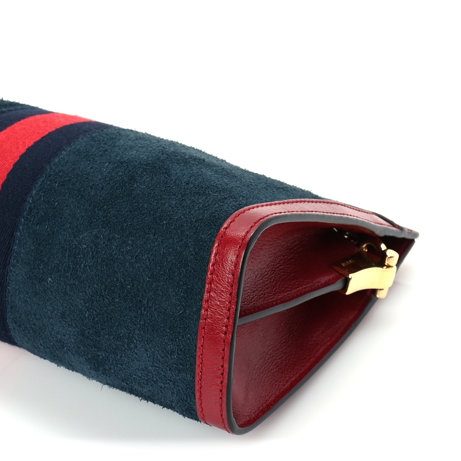 Gucci Suede Calfskin Web Small Ophidia Chain Shoulder Bag New Blue Romantic Cherry 8 of 8