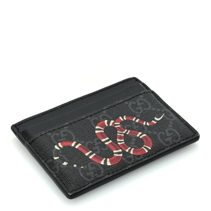 Gucci GG Supreme Monogram Kingsnake Card Holder Black Grey 4 of 7