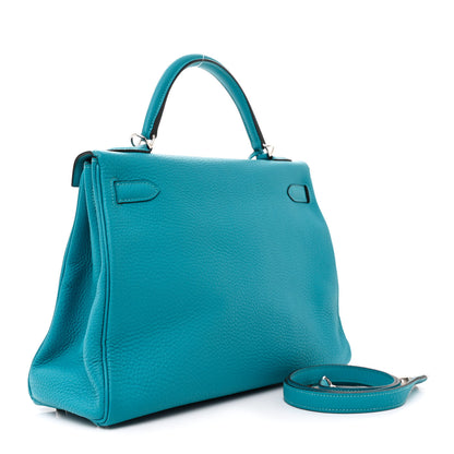 Hermes Togo Kelly Retourne 32 Turquoise 3 of 14