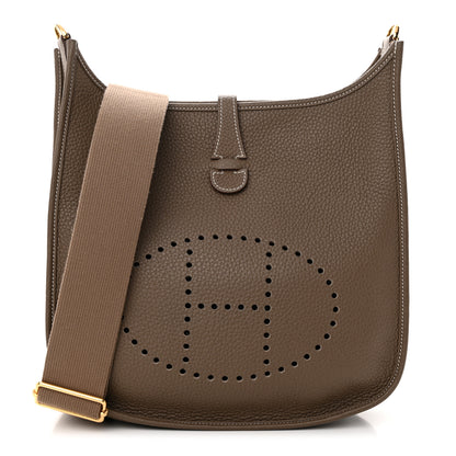 Hermes Taurillon Clemence Evelyne III PM Etoupe 1 of 11