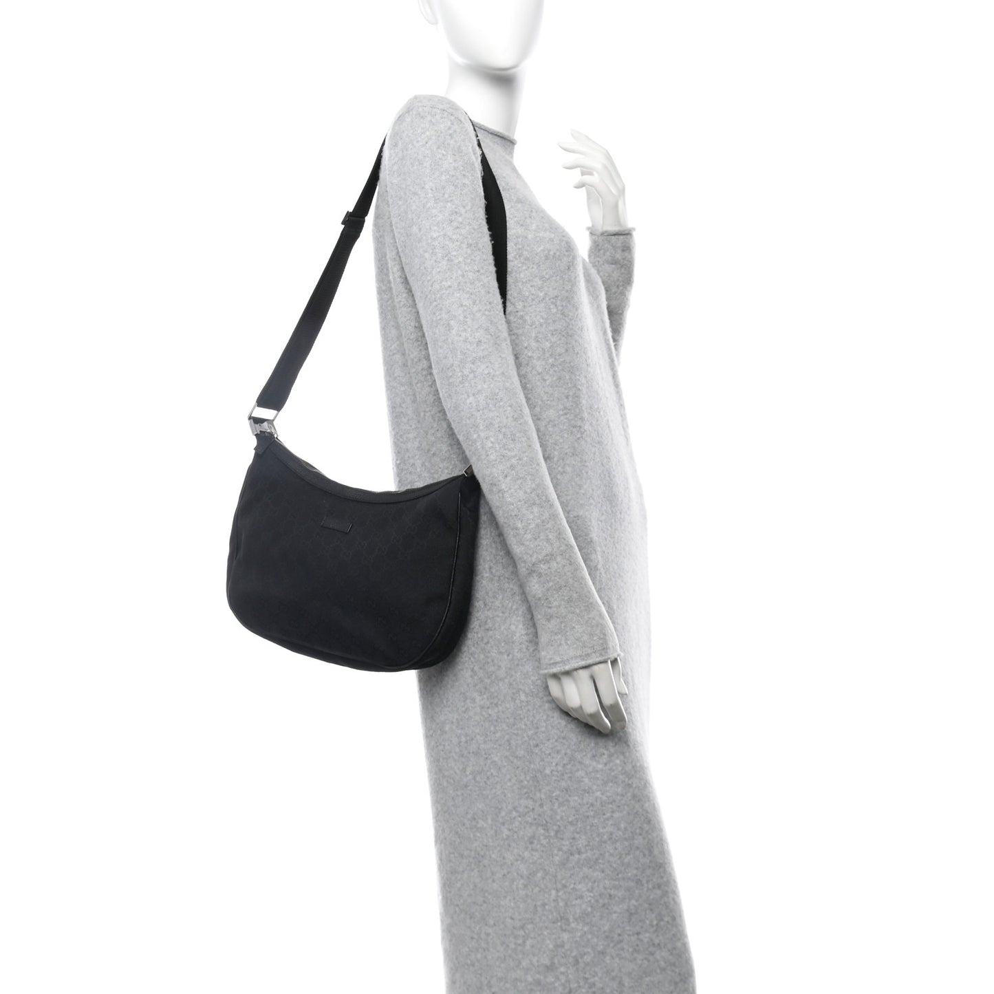 Monogram Medium Half Moon Hobo Black