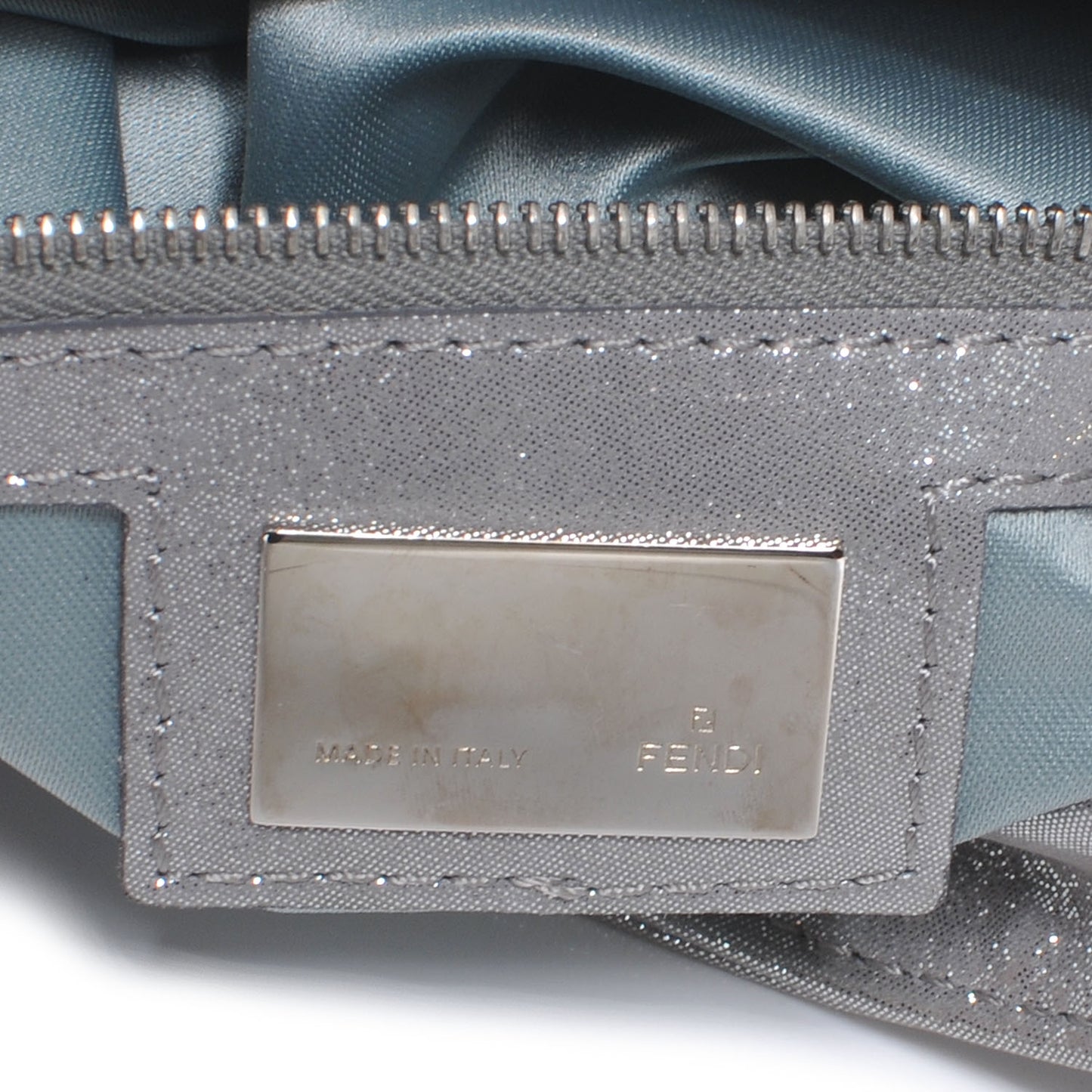 Metallic Lurex Crystal Baguette Silver