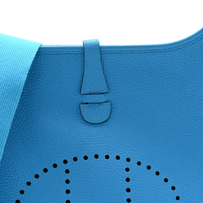Hermes Taurillon Clemence EVELYNE III PM Bleu Frida 8 of 14
