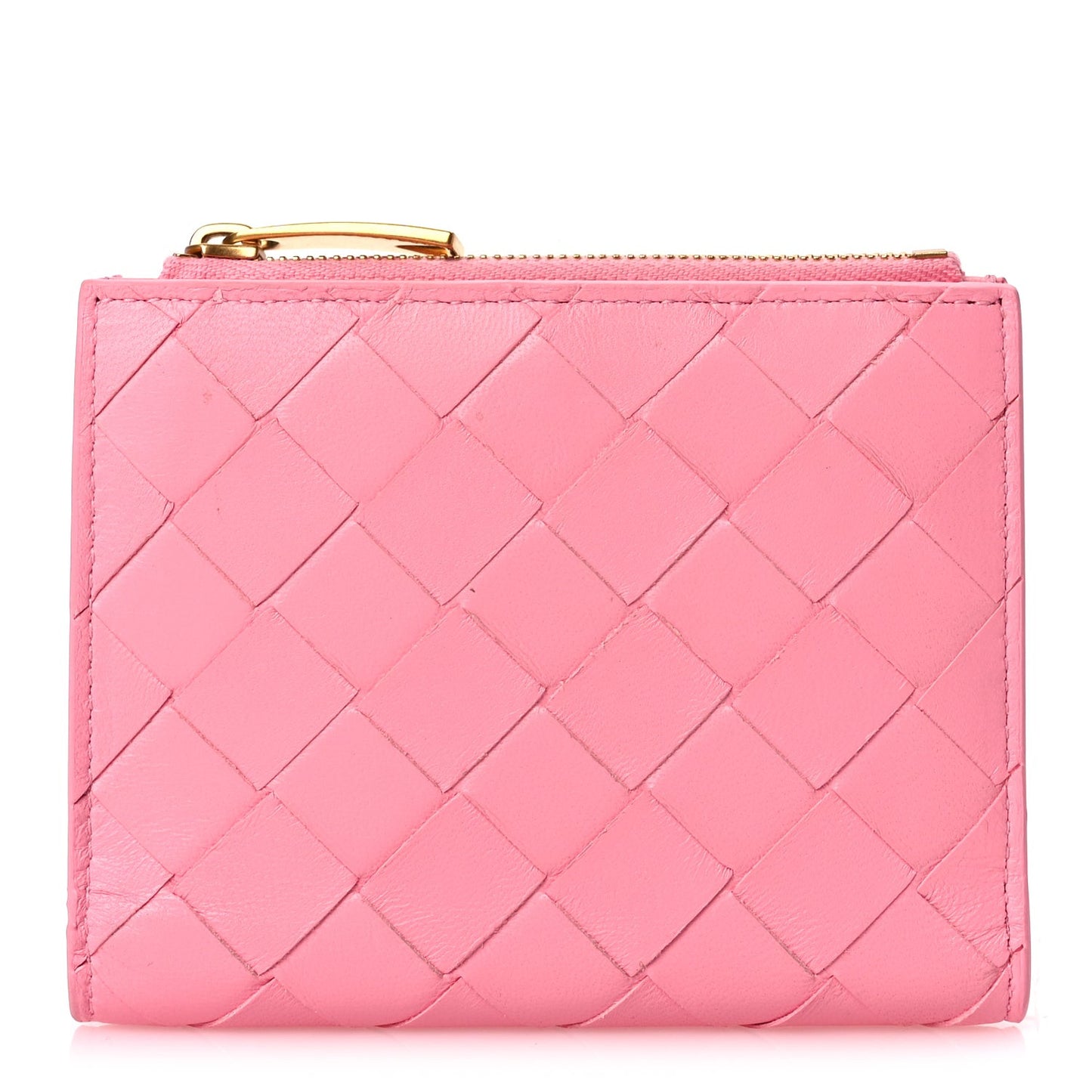 Nappa Intrecciato Bifold Zip Wallet Ribbon