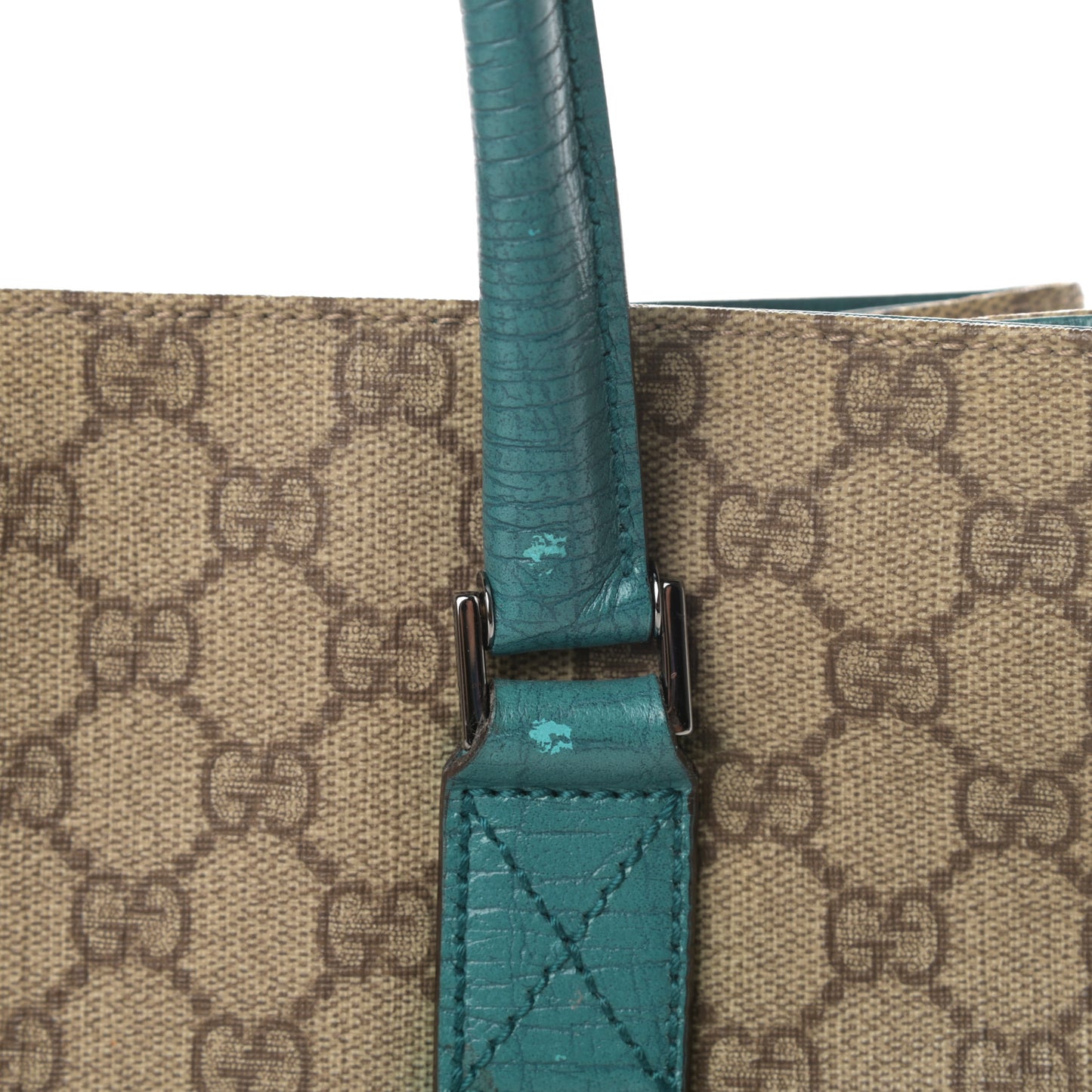 GG Plus Monogram Small Vertical Tote Turquoise
