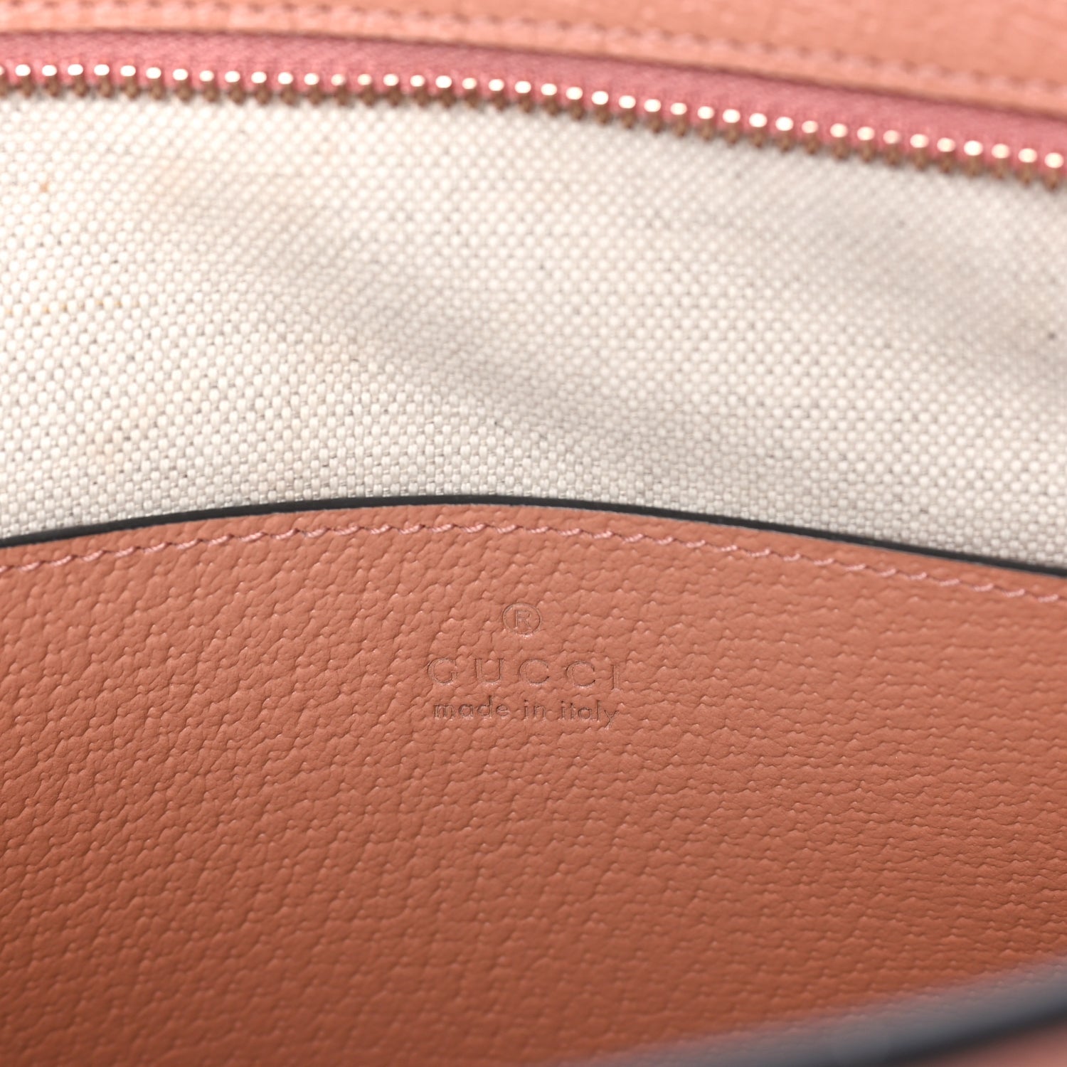Gucci Monogram Textured Dollar Calfskin Ophidia Pouch Cloche  Rose Pink 7 of 7