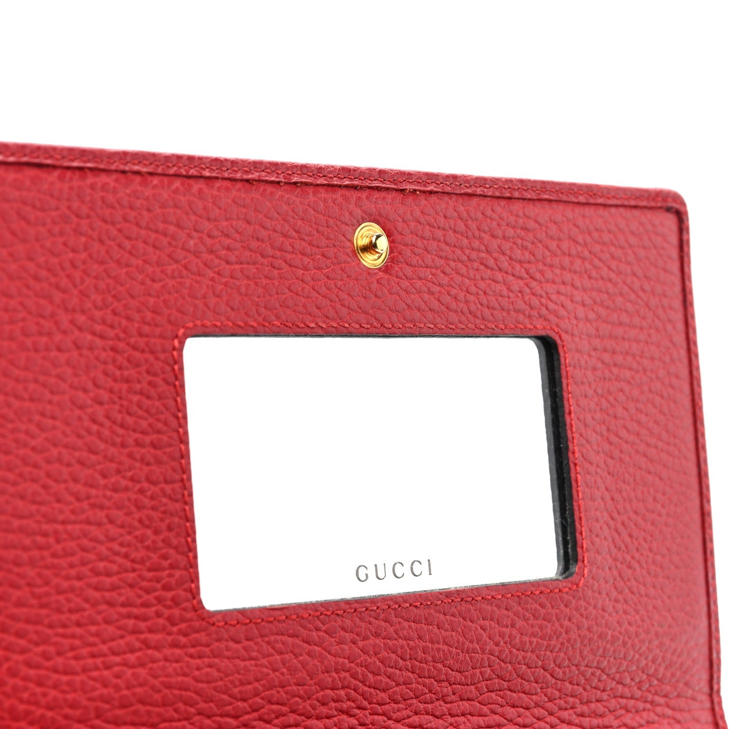 Gucci Dollar Calfskin Mini GG Marmont Chain Wallet Hibiscus Red 7 of 7