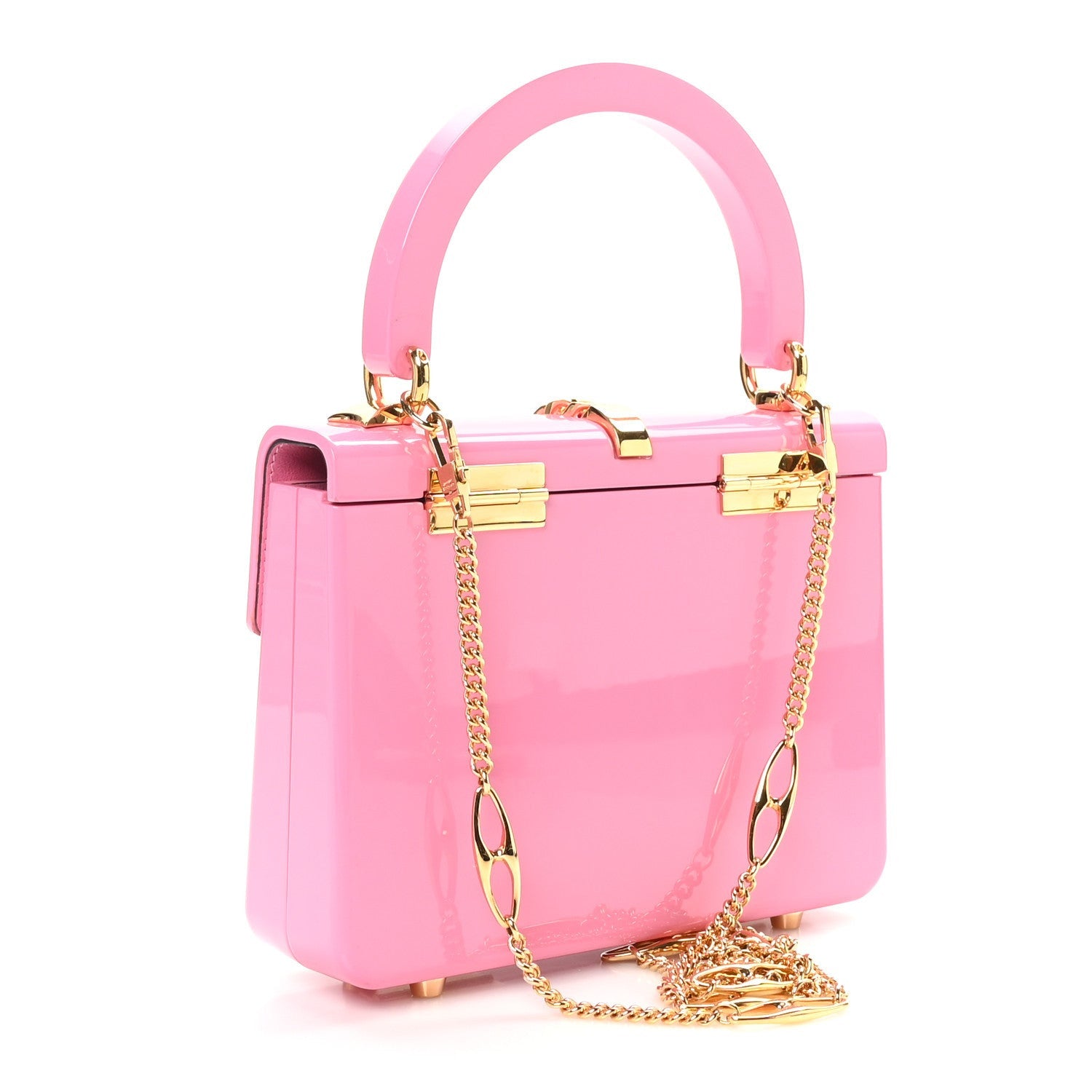 Gucci Plexiglass Mini Sylvie 1969 Top Handle Bag Pink 3 of 7