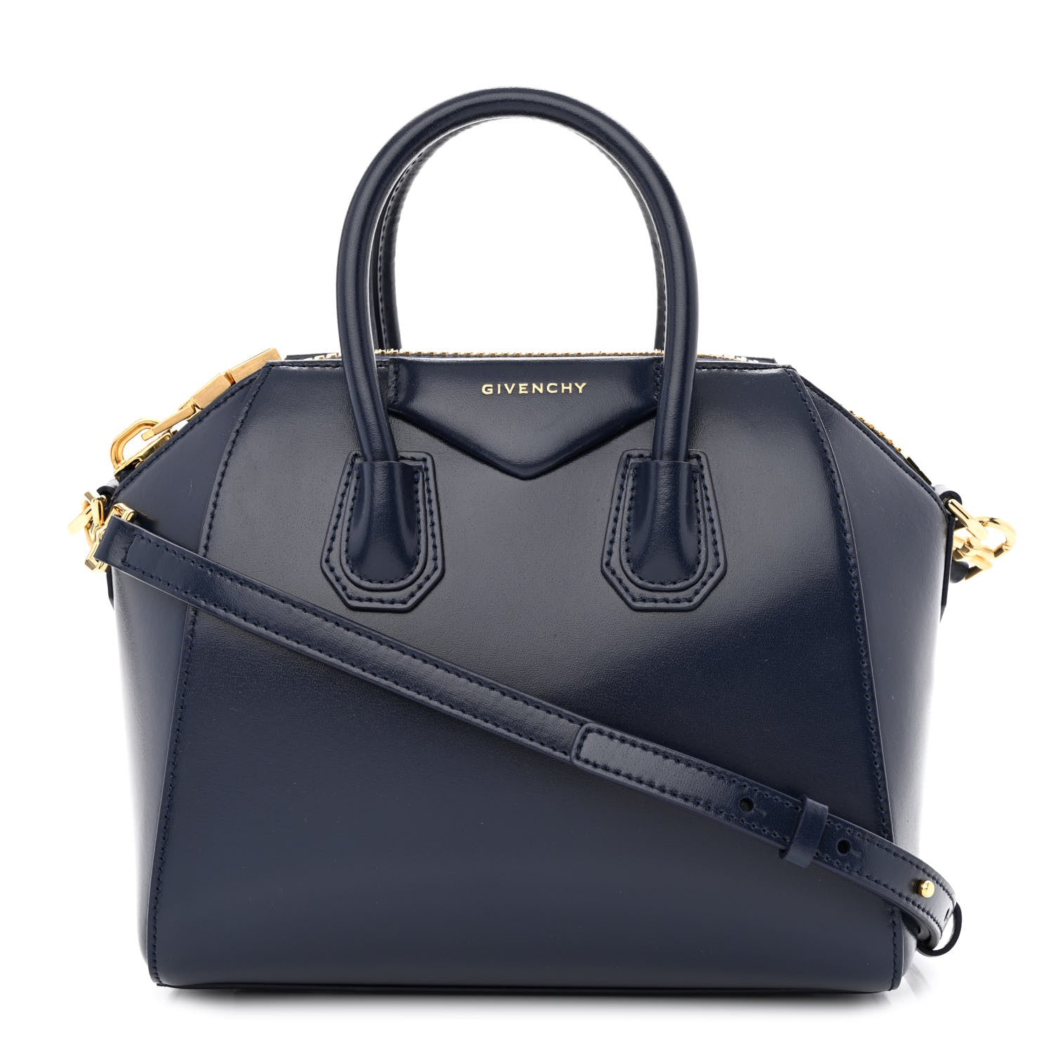 Givenchy Shiny Lord Calfskin Mini Antigona Navy 1 of 10