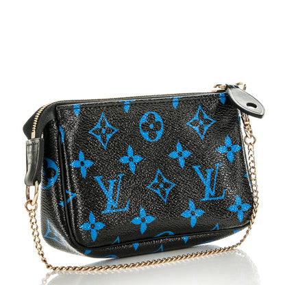 Louis Vuitton Colored Monogram Mini Pochette Accessories Blue Black 3 of 6
