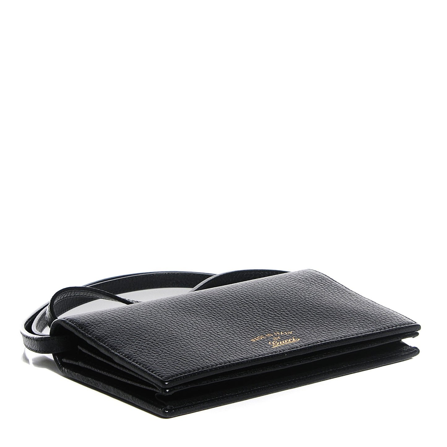 Dollar Calfskin Mini Swing Wallet Bag Black