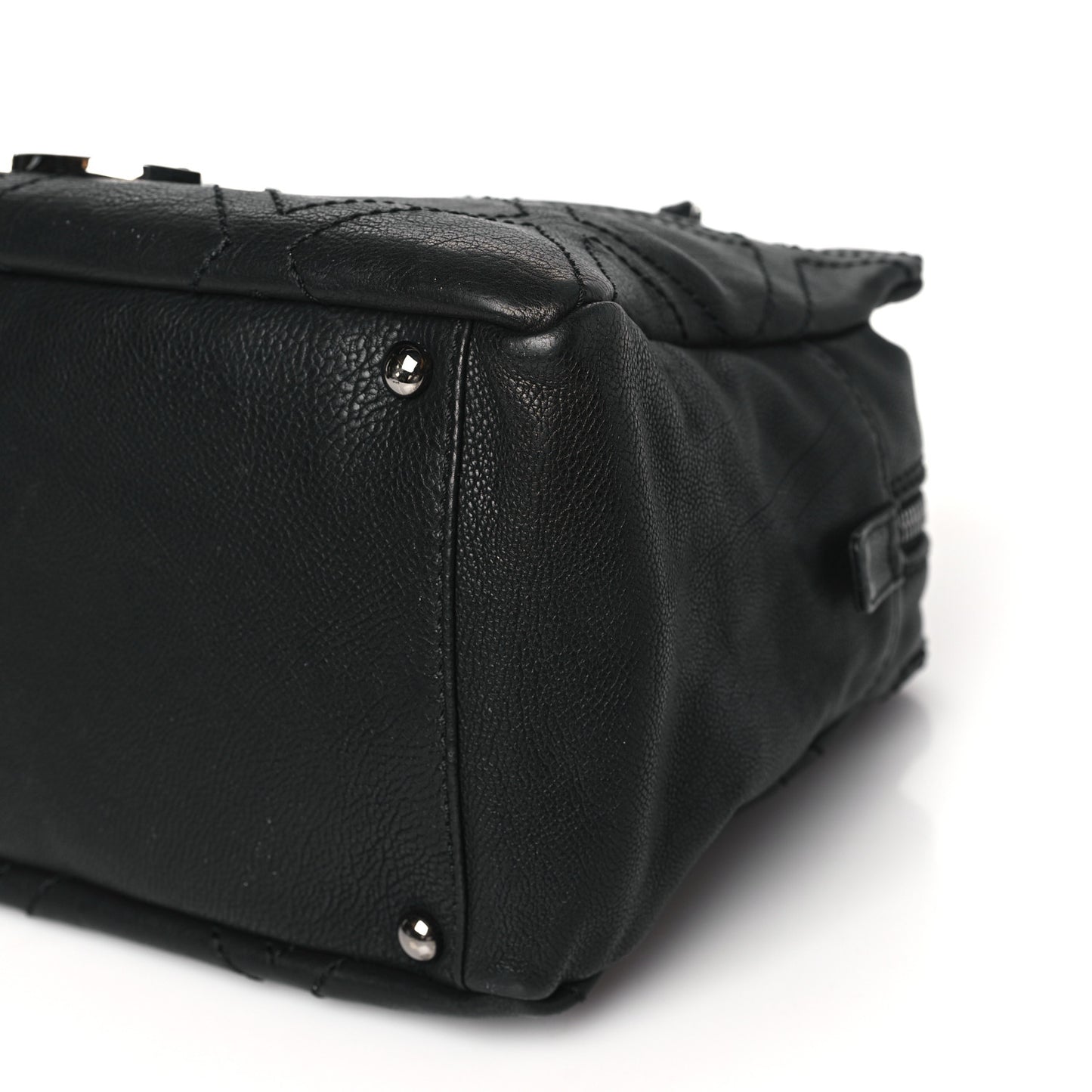 Calfskin Small Diamond Stitch Tote Black