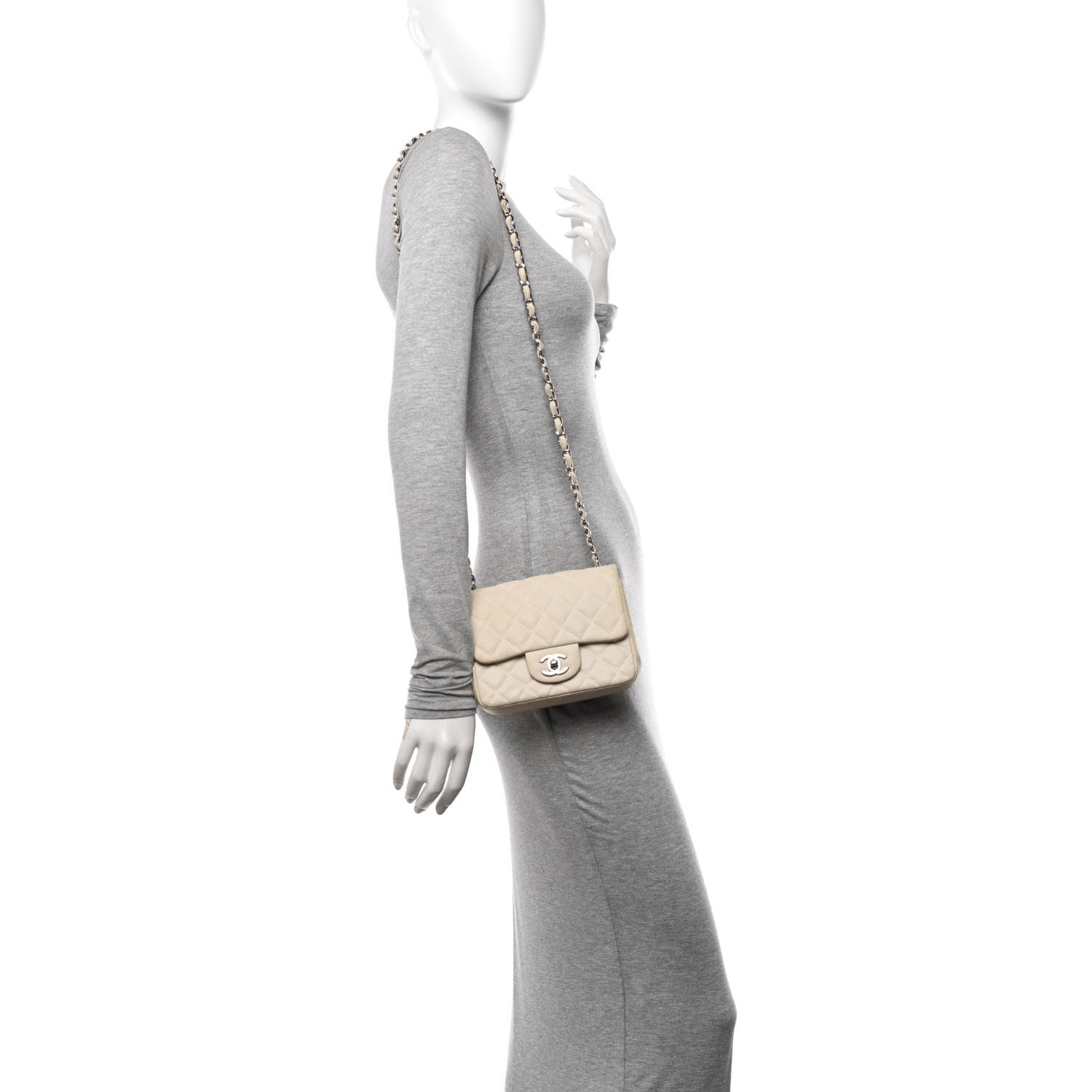 Chanel Caviar Quilted Mini Square Flap Dark White 2 of 13