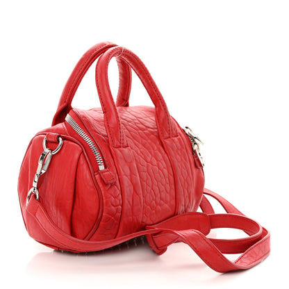 Alexander Wang Pebbled Lambskin Mini Rockie Red Rhodium Hardware 3 of 16