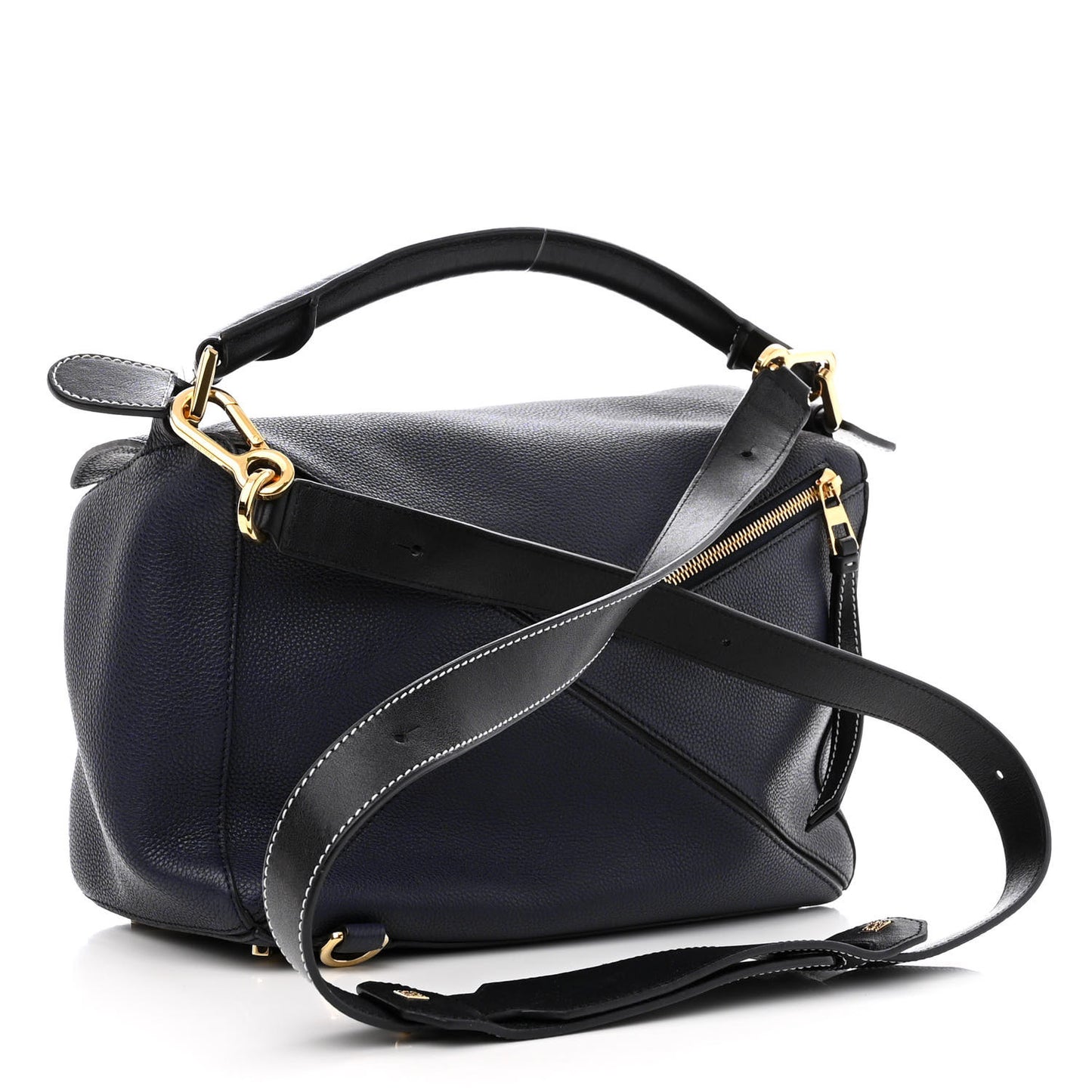 Calfskin Medium Puzzle Bag Midnight Blue Black