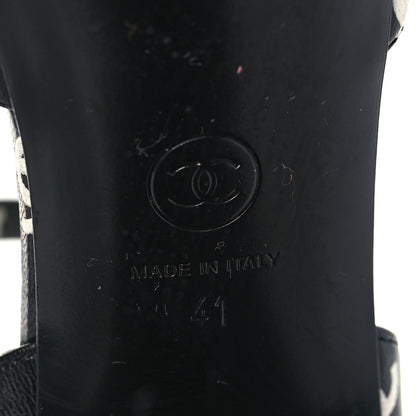 Chanel Printed Lambskin CC Platform Sandals 41 Black White 13 of 16